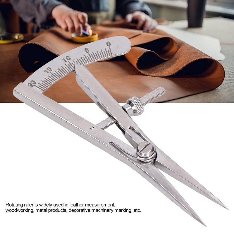 Moofey Marking Gauge, Stainless Steel Scribe Tool, Caliper Measuring Tool for Leather Trimming Projects - Image 4
